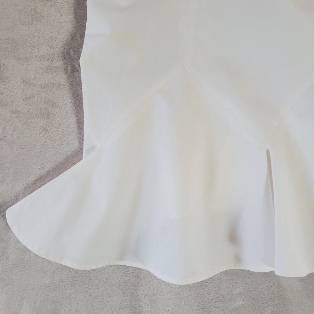 Derek Lam 10 Crosby White Cotton Mini Flare Hem Dress Sz 10 Sleeveless - Picture 3 of 12